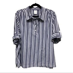 Blair Blue & White Striped Collared Shirt Size XL